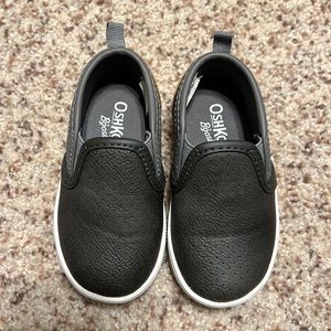 Oshkosh gray slip on tennis shoes, size 5 infant.